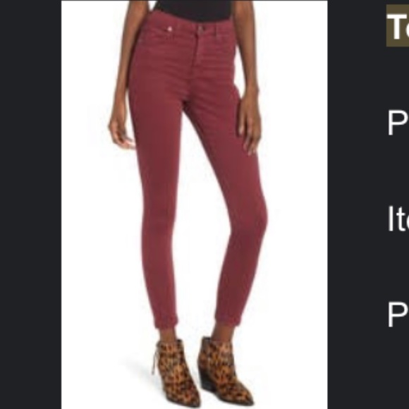 New Topshop Burgundy Jamie Jeans - Picture 1 of 4